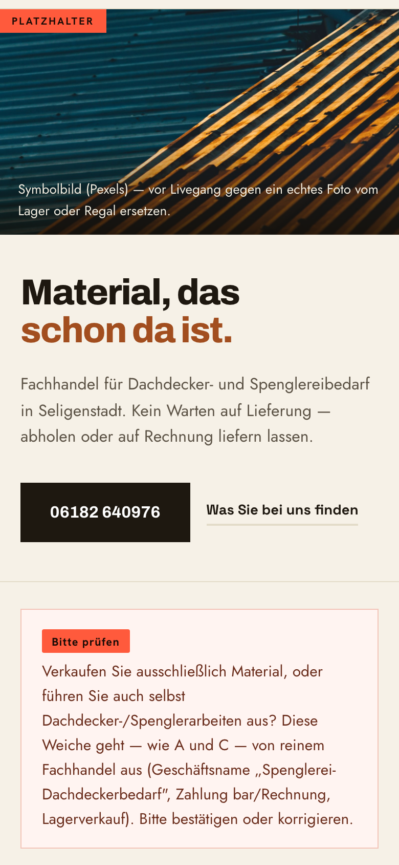 Weiche B am Handy